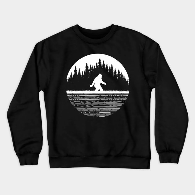 Bigfoot & Trees Crewneck Sweatshirt by Tesszero